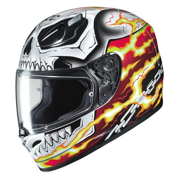 HJC Helmets Unisex-Adult Full-face Style Ghost Rider Motorcycle Helmet White/Red Large 650-914 HJC Helmets Unisex-Adult Full-face Style Ghost Rider Motorcycle Helmet White/Red Large 650-914